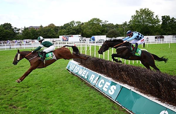 Whateys Quest Abbie Fitzgibbon green win the John Terry Moriarty Memorial Handicap Steeplechase 