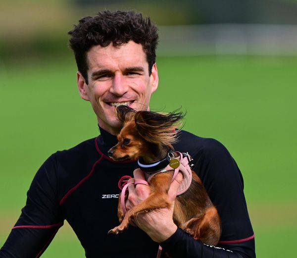 Jockey Danny Mullins and his faithfulk companion MILA at Clonmel Races 