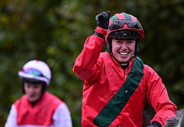Tessa Condon celebrates her win aboard Lake Chad